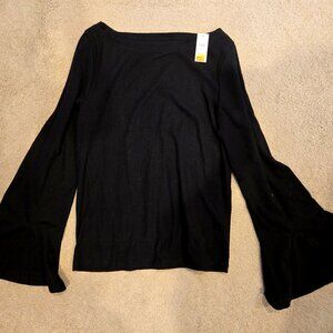Gap NWT Black Bell Sleeve Top L